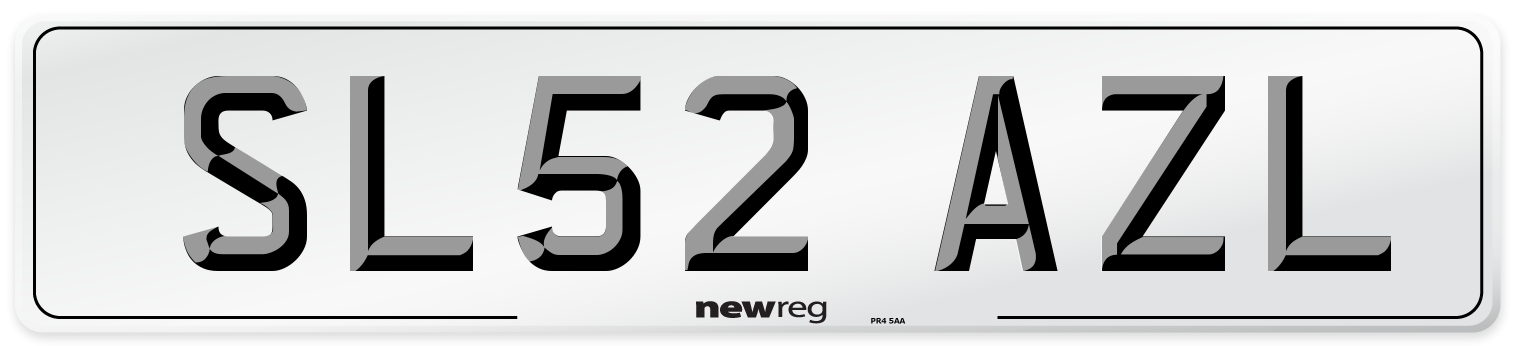 SL52 AZL Number Plate from New Reg
